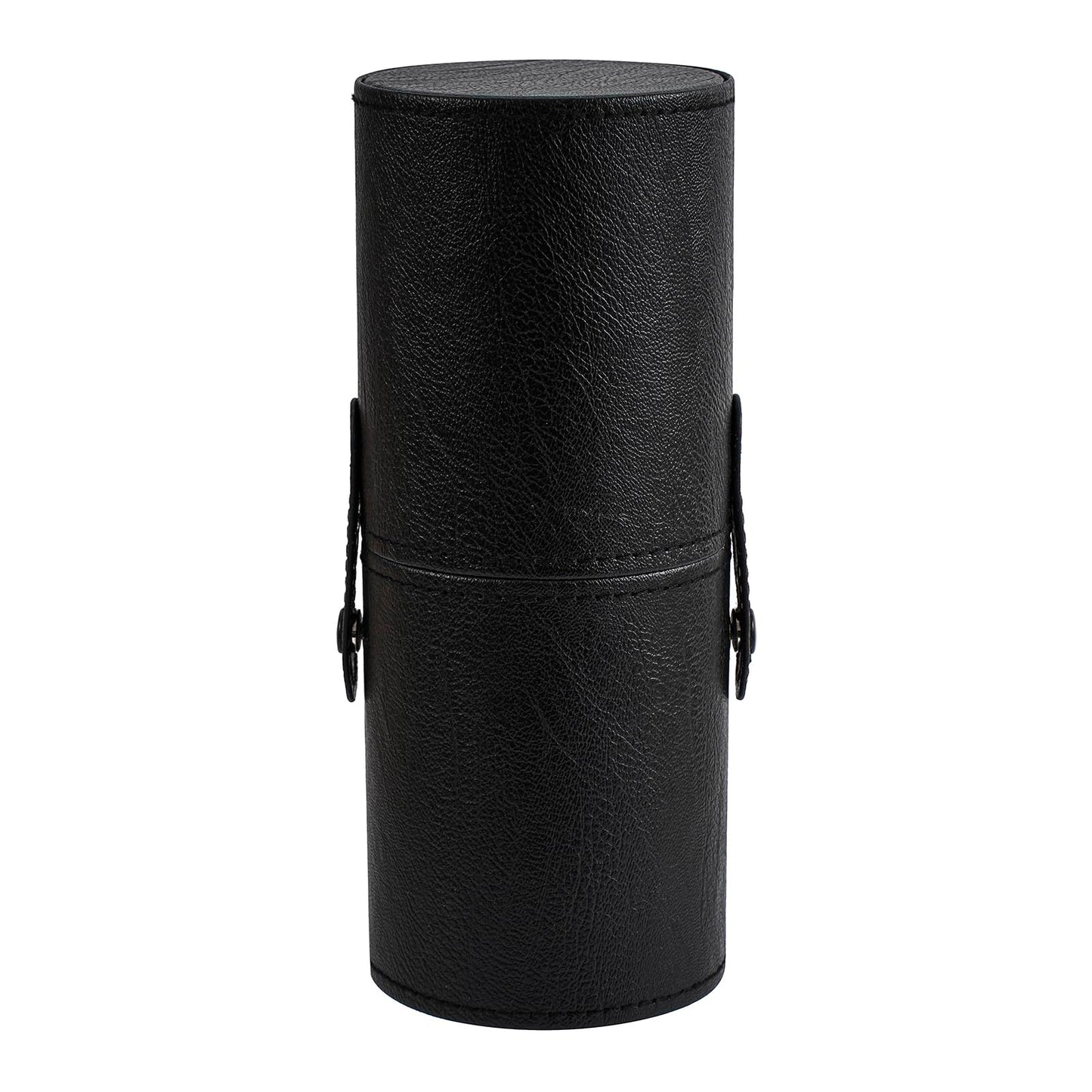 RSRSLEII Portable Makeup Brush Holder, Waterproof PU Leather Travel Makeup Brush Case Bag Cup, Brush Storage Dustproof Bag (02Black)