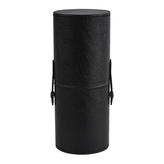 RSRSLEII Portable Makeup Brush Holder, Waterproof PU Leather Travel Makeup Brush Case Bag Cup, Brush Storage Dustproof Bag (02Black)