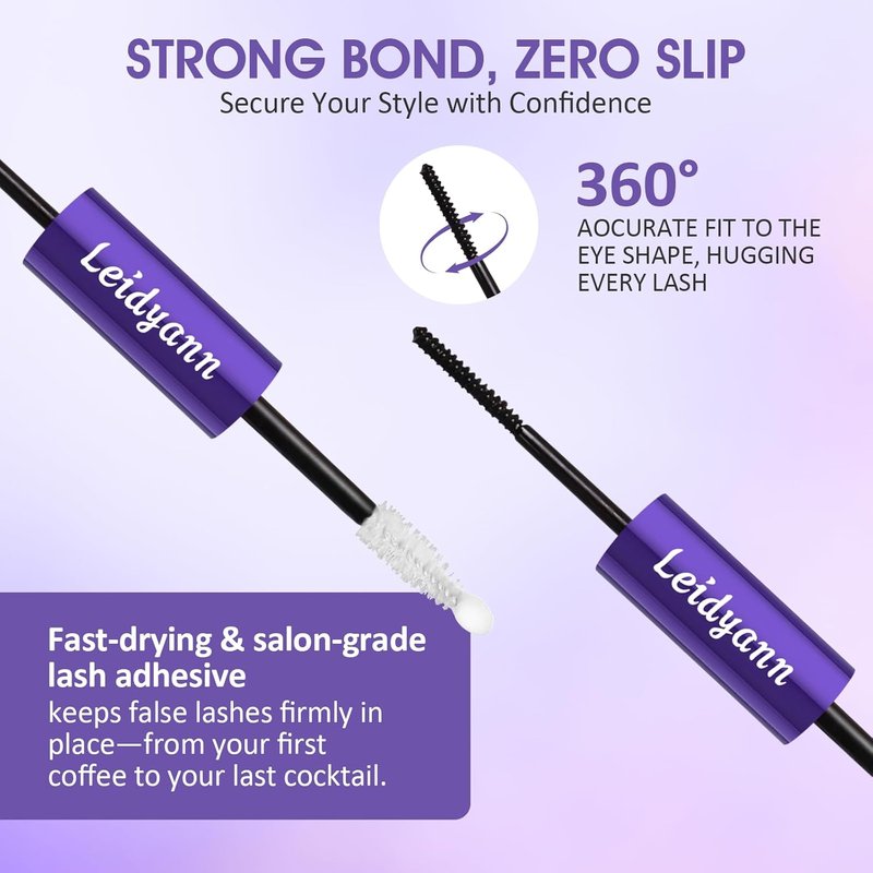 Eyelash Glue - 2-in-1 Lash Bond & Seal Adhesive for DIY Extensions | 72H Waterproof, Quick Dry, Non-Irritating