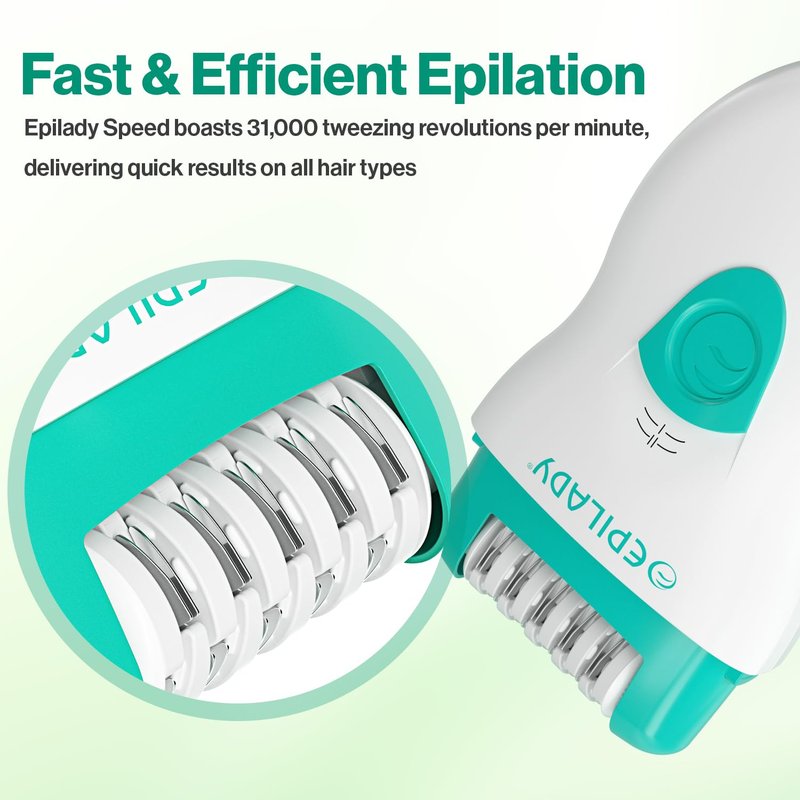Epilady Face & Body Hair Removal Device Bundle, Speed Corded Electric Epilator for Women with Facial Hair Remover, Epilator for Legs, Arms, Underarms, Face & Bikini Line, Long-Lasting Hair Removal