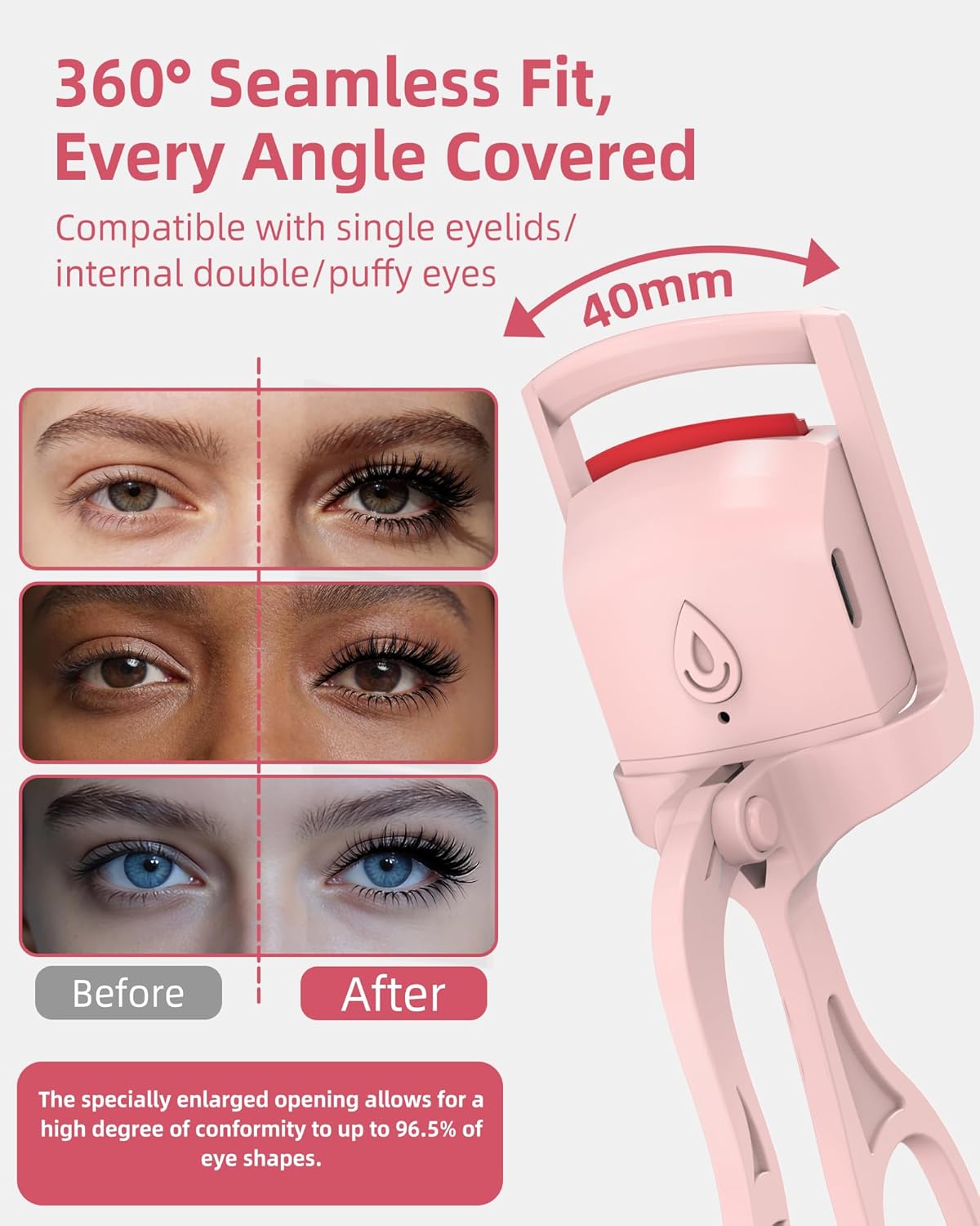 Heated Eyelash Curler - Quick 5-Second Curling Tool for Stunning Lashes