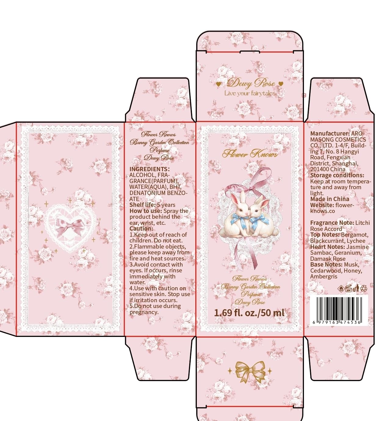 Bunny Garden Perfume - Floral & Fruity Eau de Parfum for Women | Vegan, 1.69 fl. oz (Dewy Rose)