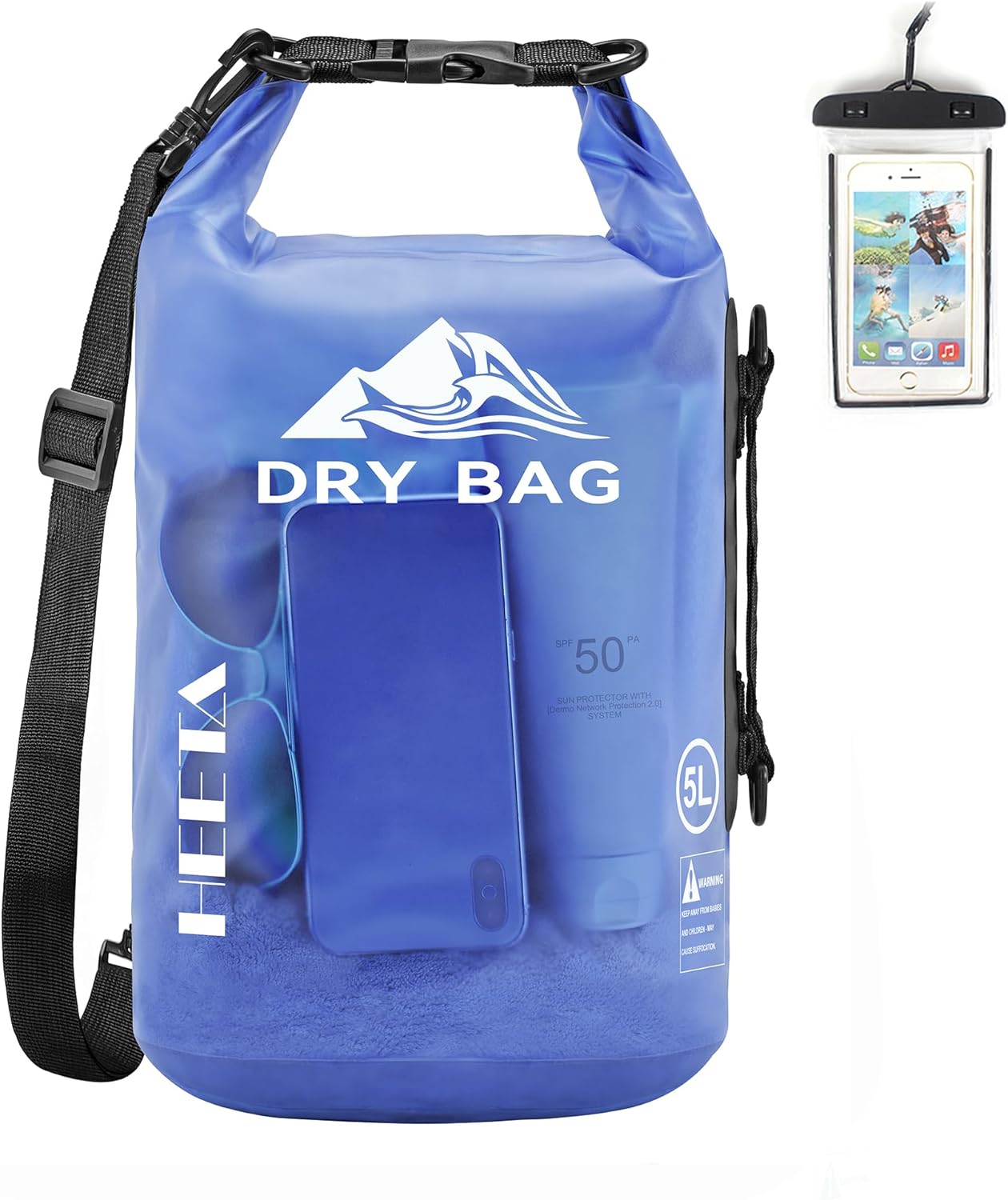 Waterproof Dry Bag - Lightweight Roll Top Storage Backpack for Travel, Swimming, Boating | 5L/10L/20L/30L/40L Sizes