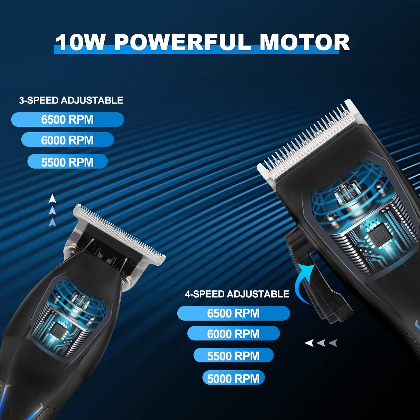 Karrte Professional Hair Clippers and Trimmer Set, 3 in 1 Hair Clippers for Men, Pro Clipper, T-Shaper Trimmer & Foil Shaver, Cordless Clippers and Grooming Set, Hair Cutting Kit for Gift