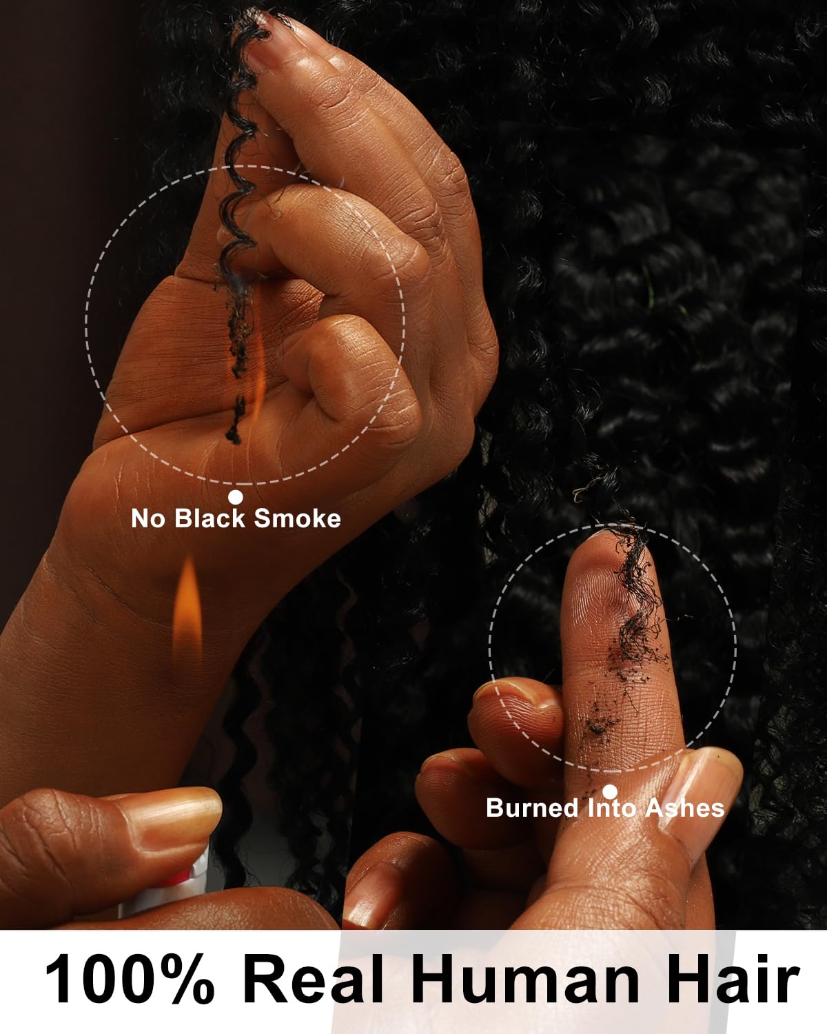 BEEOS Deep Wave Human Crochet Hair 40g, Pre-Separated Invisible Crochet Human Hair for Black Women, Detangle Easily and Reusable 22 Inch