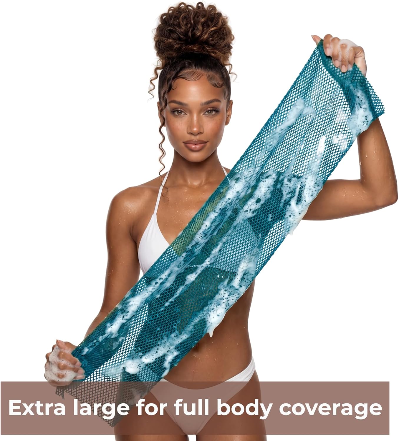 African Net Sponge - Exfoliating Body Scrubber 3-Pack | Quick-Drying Mesh for All Skin Types - Dark Blue, Blue, Turquoise