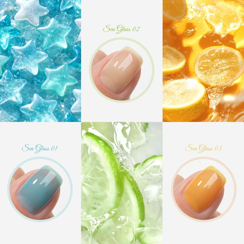 Born Pretty Pastel Jelly Gel Polish Blue Green Yellow Pink Red Translucent