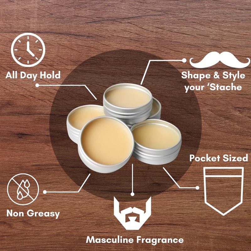 G.B.S Gents Strong Hold Sandalwood Mustache Wax, Easy Application, Restyleable, long lasting hold