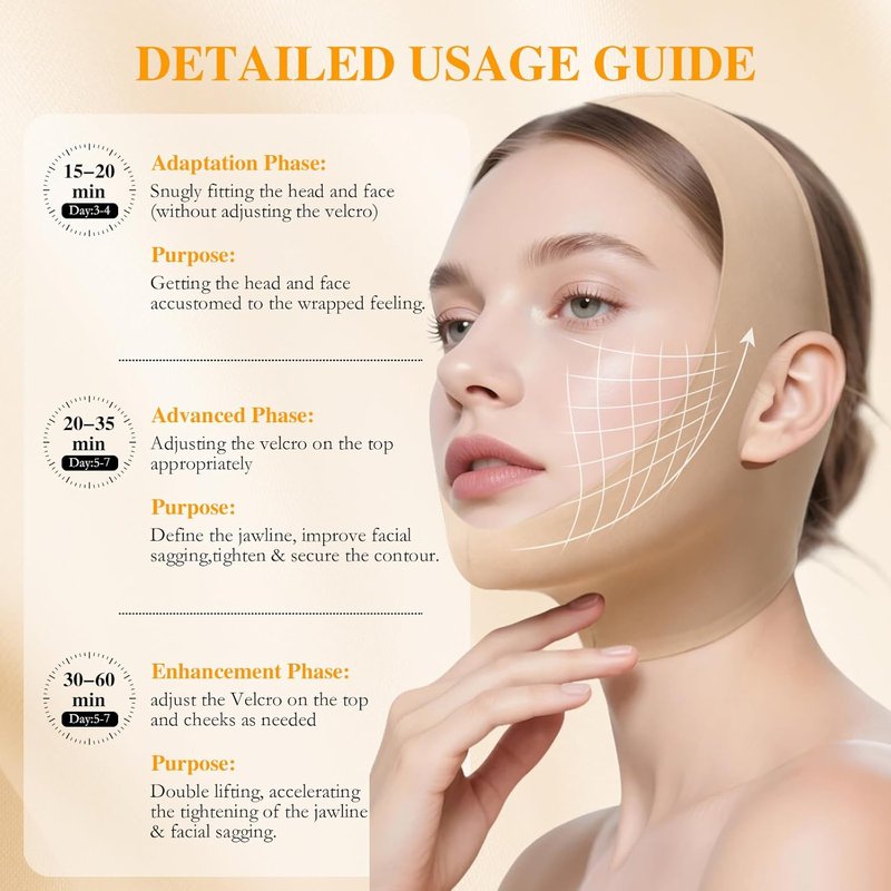 Collagen Face Sculpt Wrap - Reusable Jawline Shaper Mask | Skin-Friendly & Breathable Material