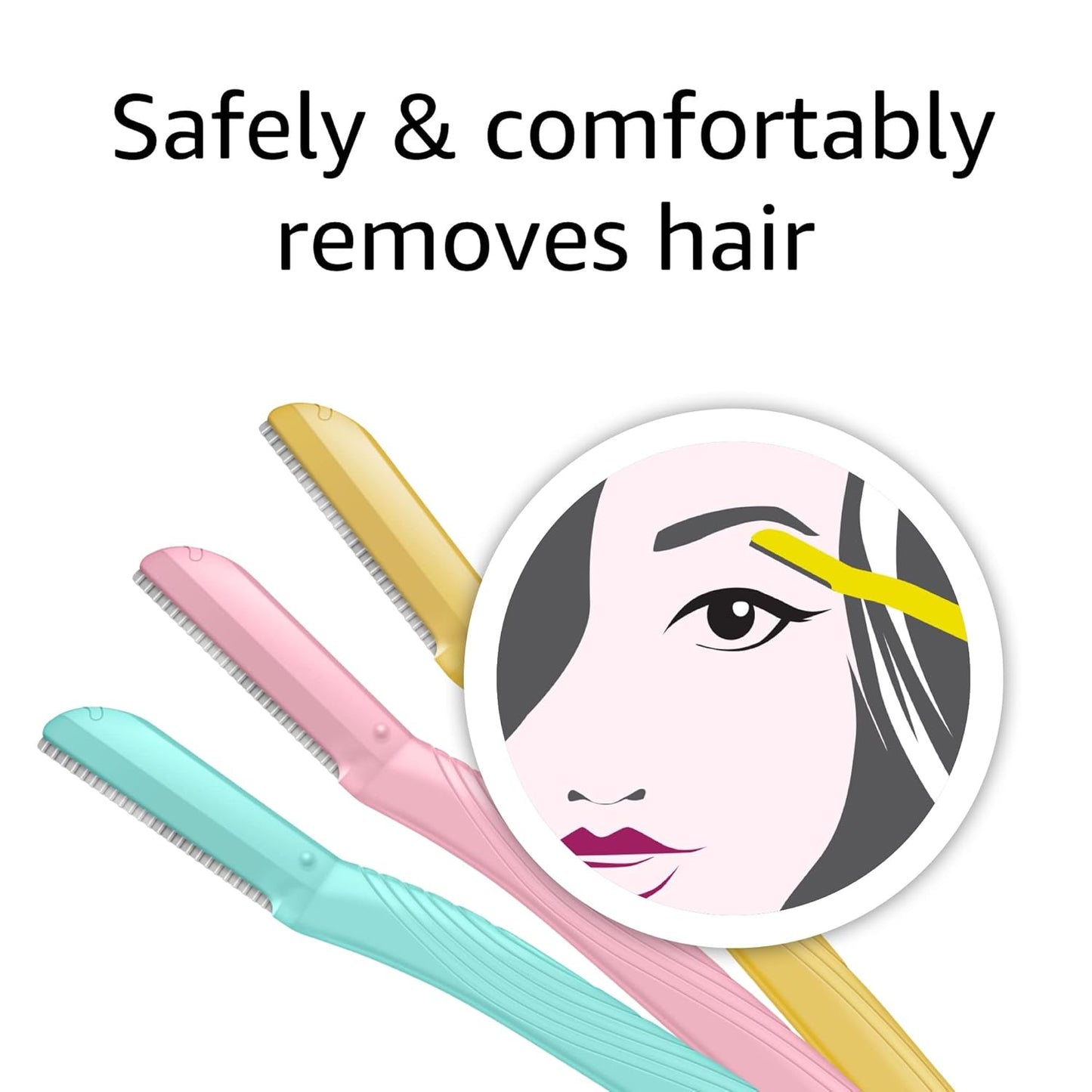 Dermaplane Razor - Peach Fuzz Remover & Face Shaver for Women | Eyebrow Trimmer, Exfoliating Tool, 9 Count