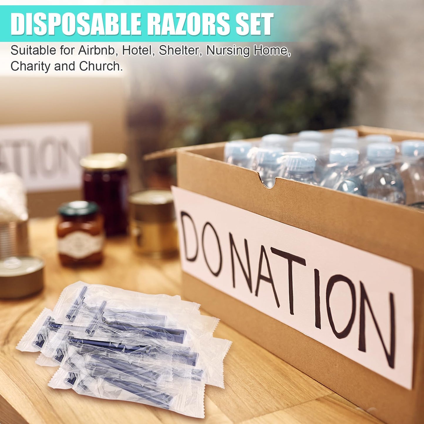 MAGDIY Disposable Razors Bulk for Men 20 Pack, Homeless Supplies Bulk, Twin Blade Mens Travel Supply Razor for Shaving Individually Wrapped, Safety Beard Shavers for Camping Bathing Hotel (Blue)
