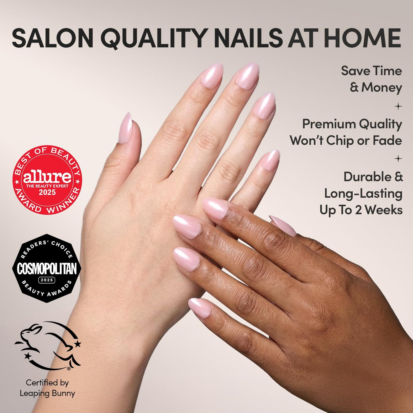 Glamnetic Press-On Nails Bundle - Sugar Glazed & Pinch Me | Medium Oval Fake Nails with Polka Dots & Glazed Finish | Durable Salon-Quality Kits