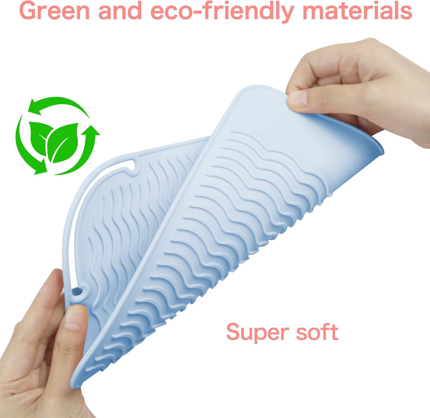 Silicone Heat Resistant Mat for Hair Tools - Curling Iron & Flat Iron Pad | Blue