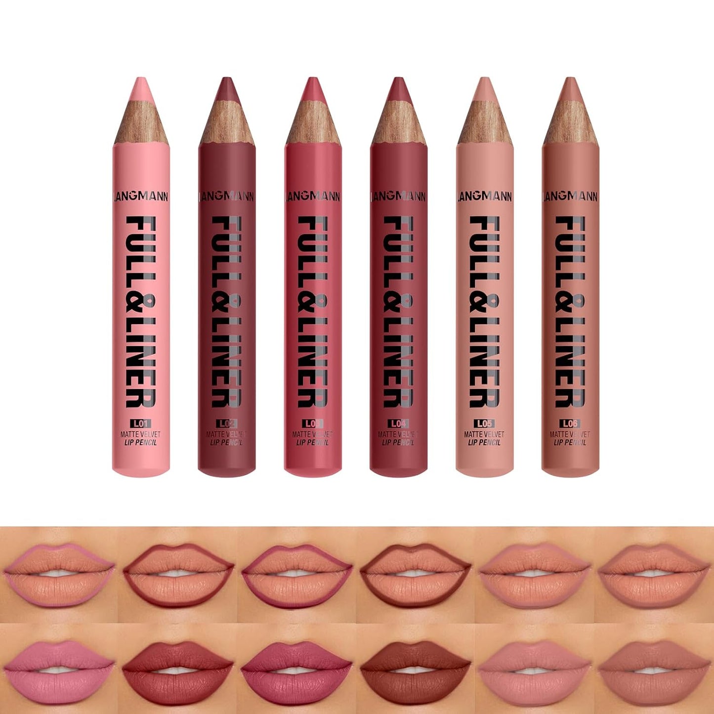 Matte Velvet Lip Liner Pencil Set - 12 Highly Pigmented, Smudge-Resistant Vegan Pencils for Shaping & Contouring