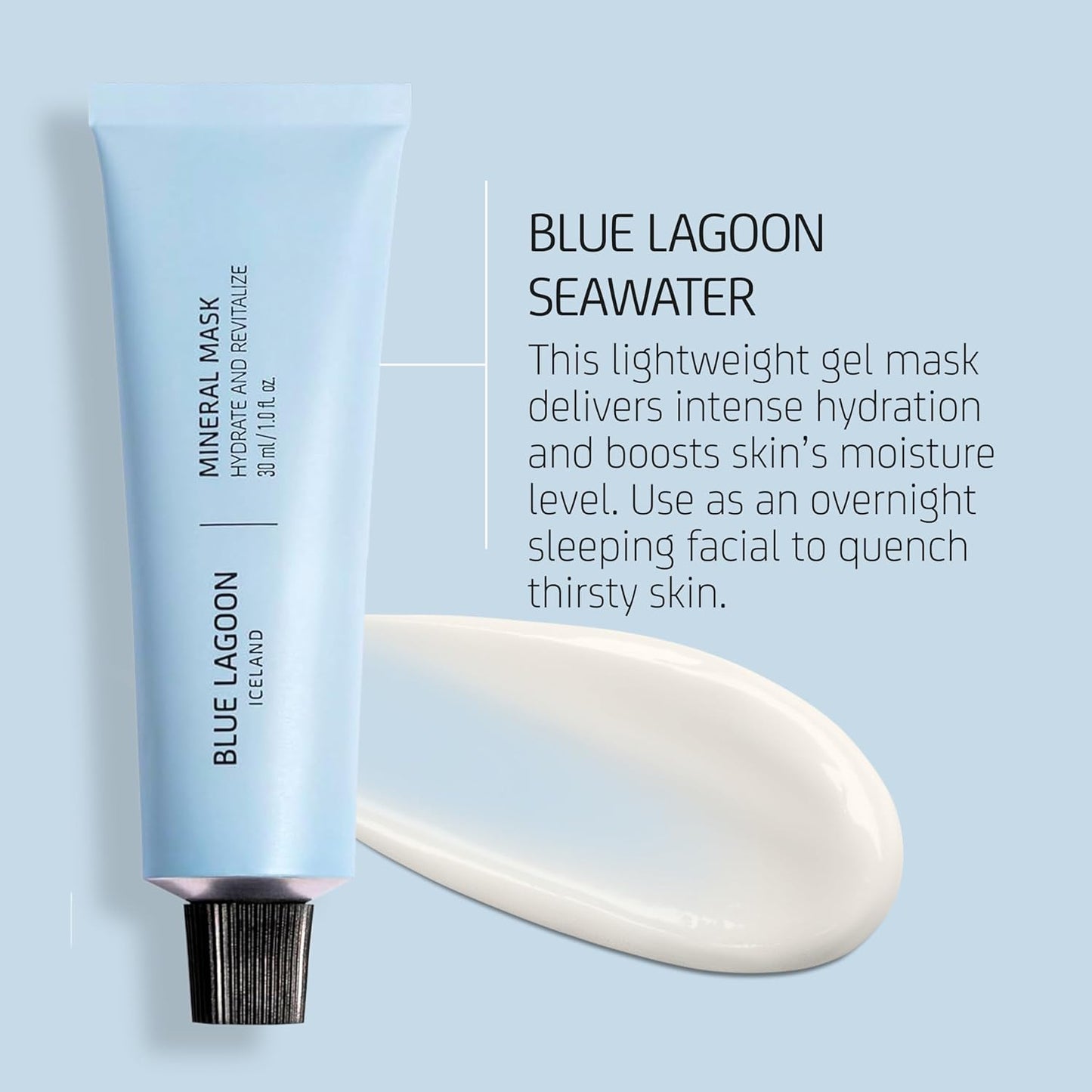 Blue Lagoon Skin Science - Hydrating Overnight Mineral Face Mask - Moisturizing Bioactive Icelandic Skincare | 1 fl oz (30 ml)
