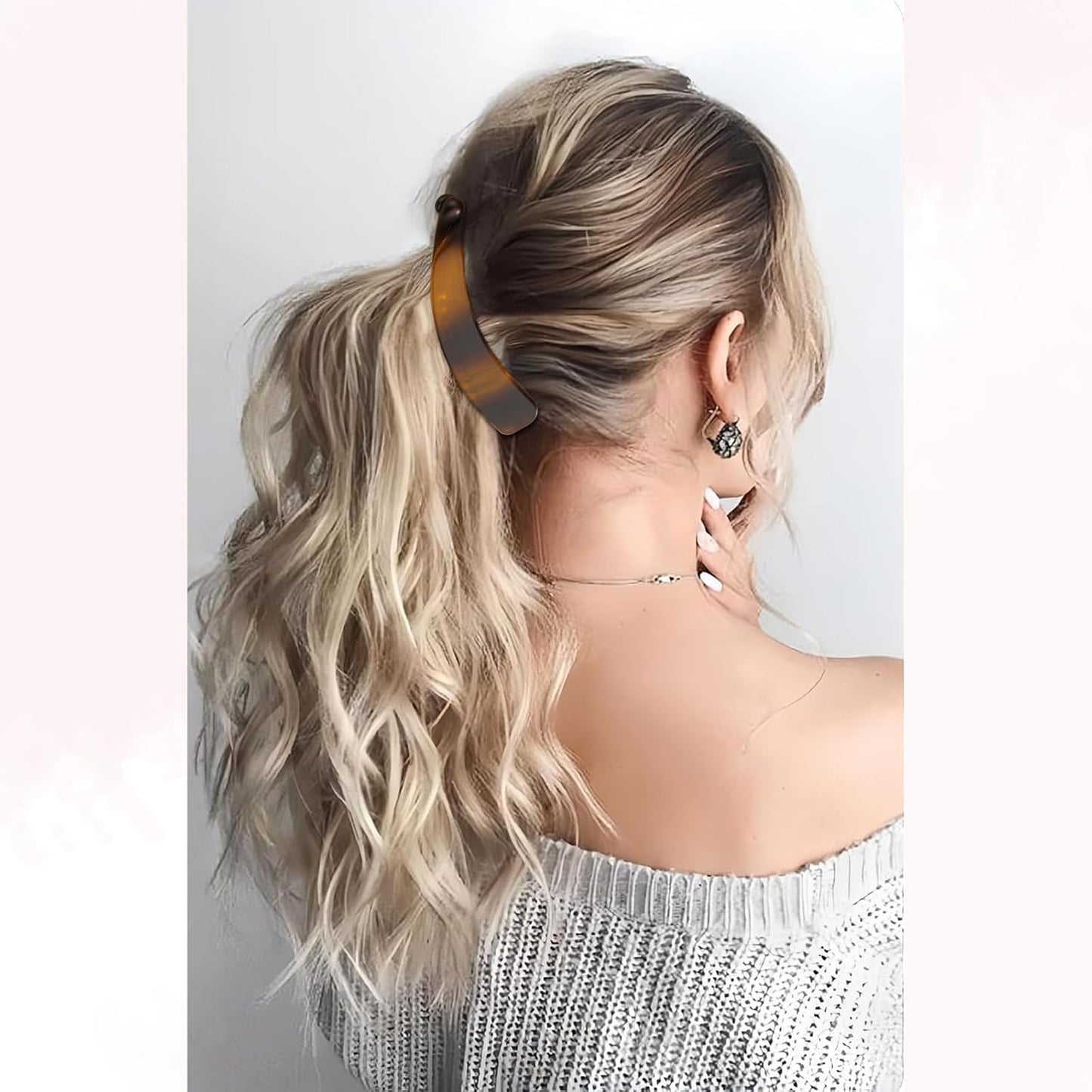 French Banana Hair Clips - 6 Pcs Set for Thick/Thin Hair - Ponytail Holders | Black & Tortoise