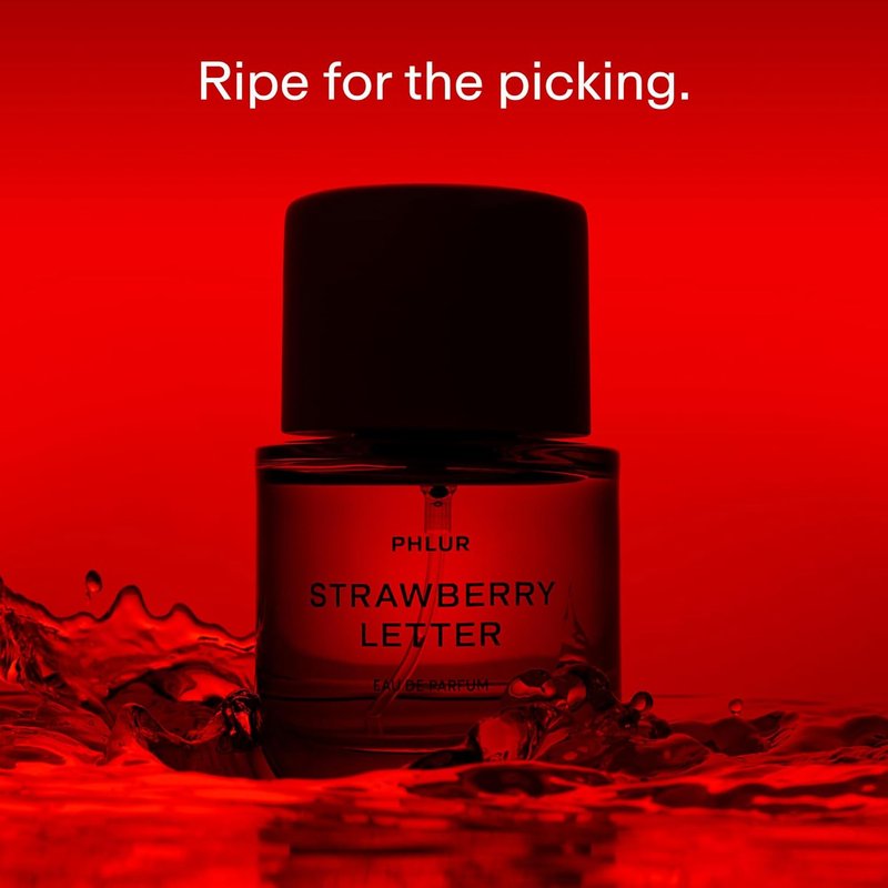 PHLUR Strawberry Letter Perfume - Fruity Floral Eau de Parfum for Women & Men, 50 mL | Strawberry & Tonka Bean