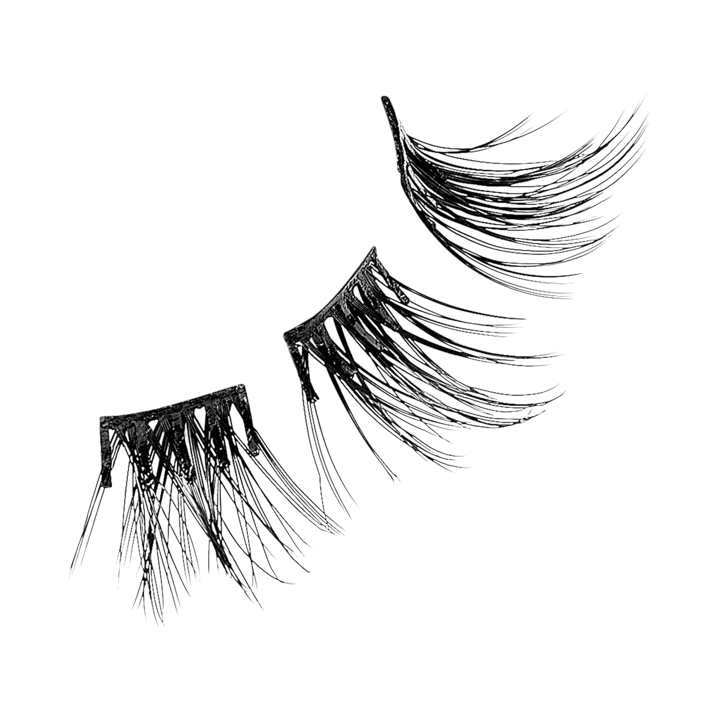 Impress Falsies Press-On Eyelashes - Natural Volume, No Glue Needed | 12mm-14mm Black Lash Clusters