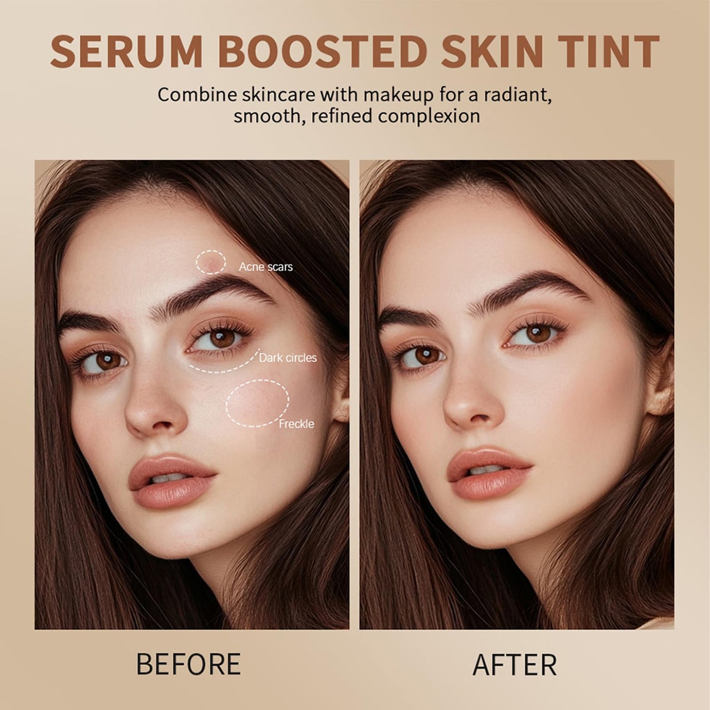 Dulele Solid Tinted Foundation Stick, Beauty Balm Serum Boosted Skin Tint, On-the-Glow Base, Moisturizing Serum Contour Stick, Natural Finish Makeup, Lightweight Blendable