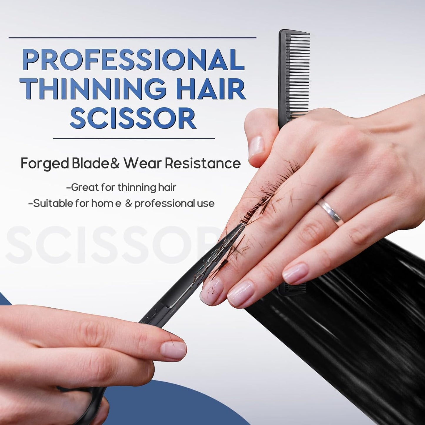 **Professional Hair Cutting Scissors Set - 10 PCS Kit with Thinning & Straight Shears | 6" Black for Home Salon & Barbers**