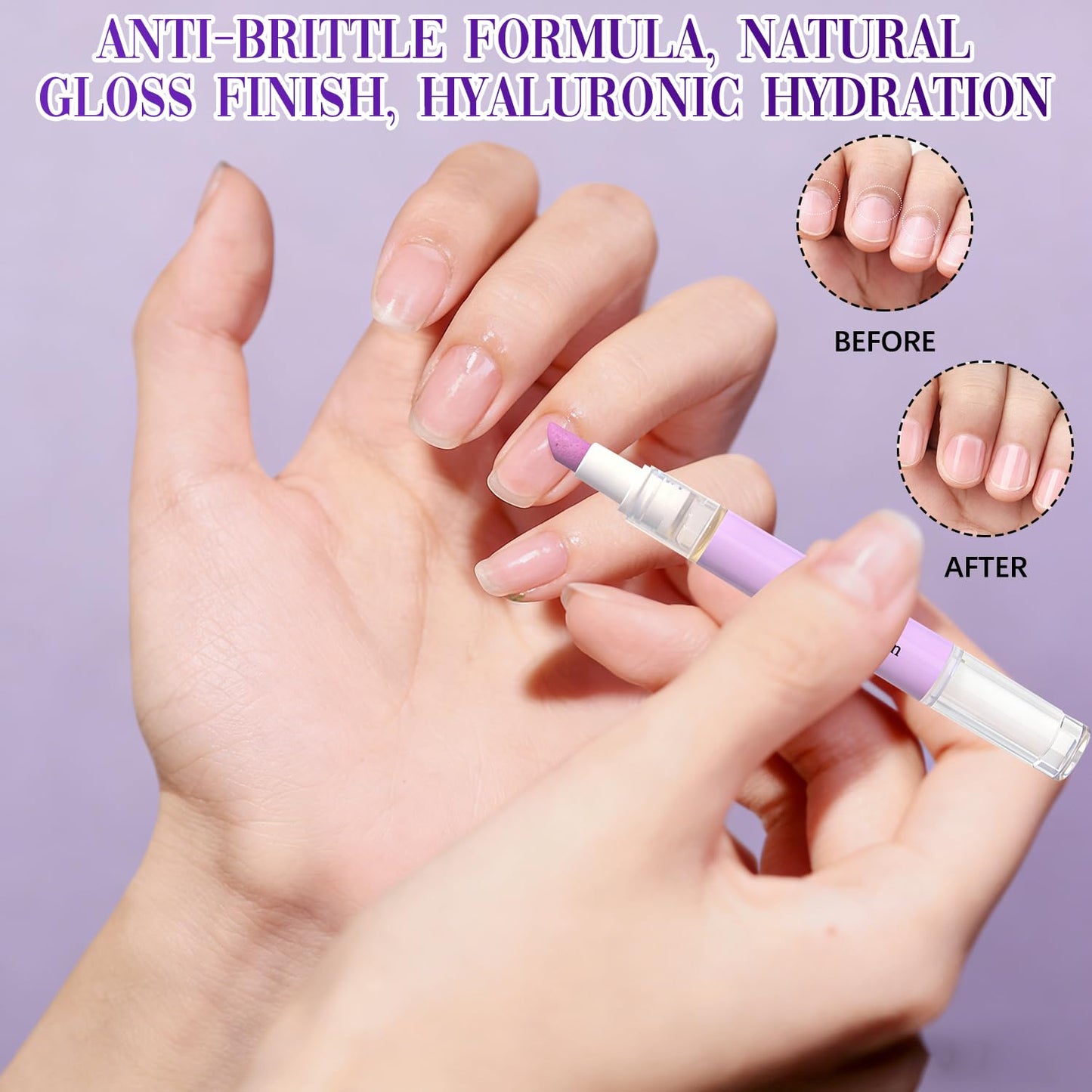 Cuticle Oil Pusher Pen Set - 2-in-1 Nail Care Applicators for Hangnails & Dry Nails | Moisturizing & Brightening Formula