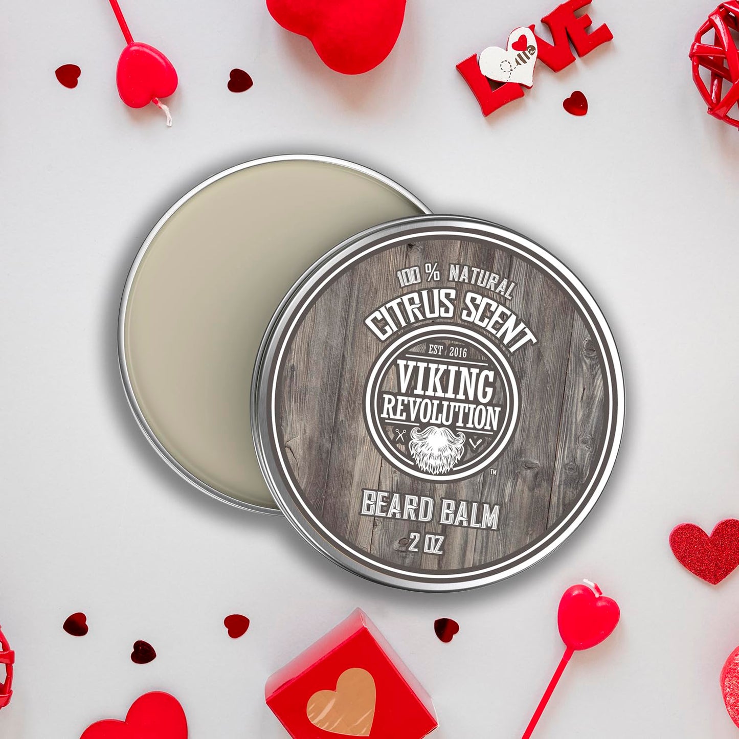 Viking Revolution Citrus Beard Balm - Beard Butter with Argan Oil, Beard Softener for Men with Jojoba Oil - Beard Moisturizer for Men with Beeswax - Beard Wax for Men with Mango Butter (2oz, 2 Pack)