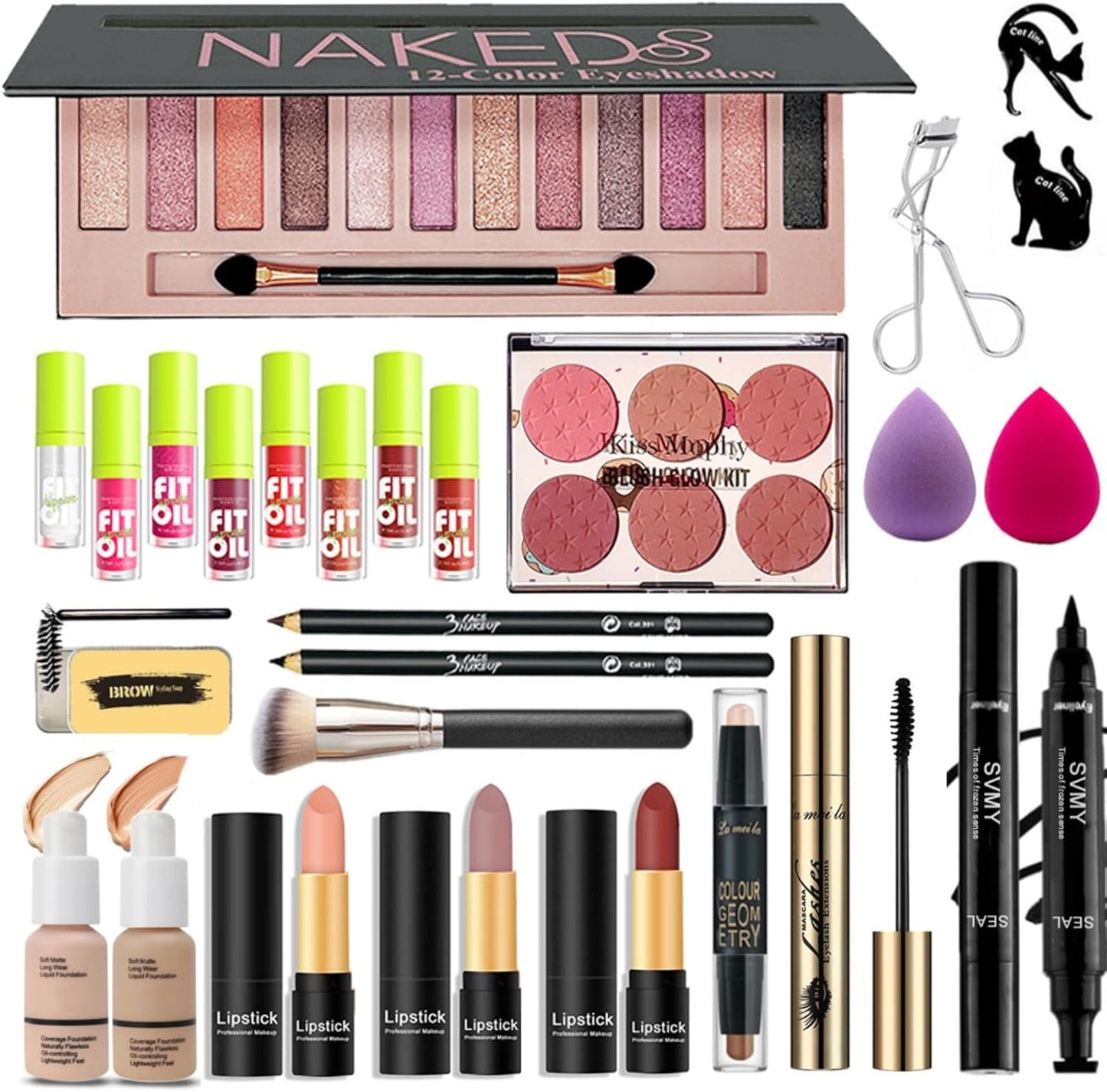 Full Makeup Kit for Women - 28 Pcs All-in-One Set with Eyeshadow, Foundation, Lipsticks & More | Perfect Gift for Beginners & Teens