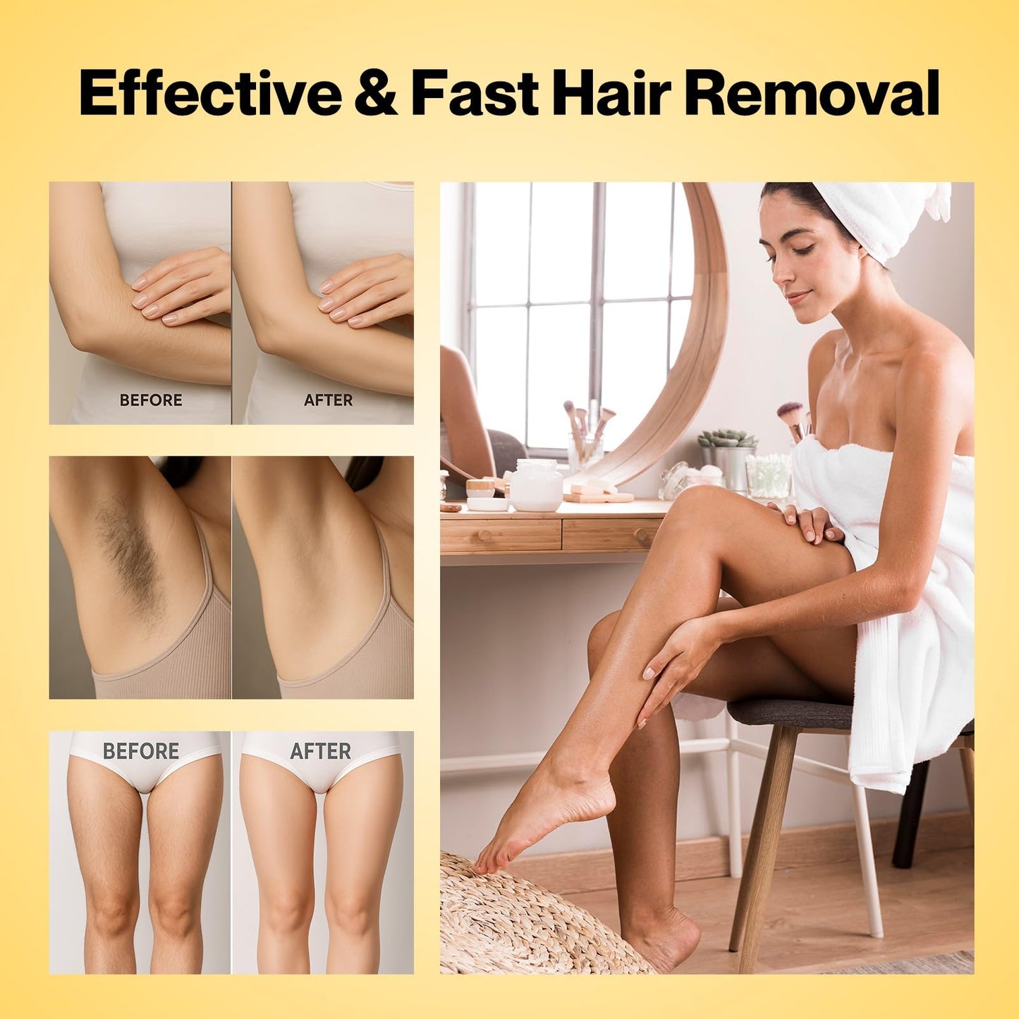 Waxers Roll on Wax Kit for Hair Removal Honey at Home Waxing Kit for Women & Men Roller Wax Cartridge Depilatory for Coarse & Thick Hair with Warmer & Strips