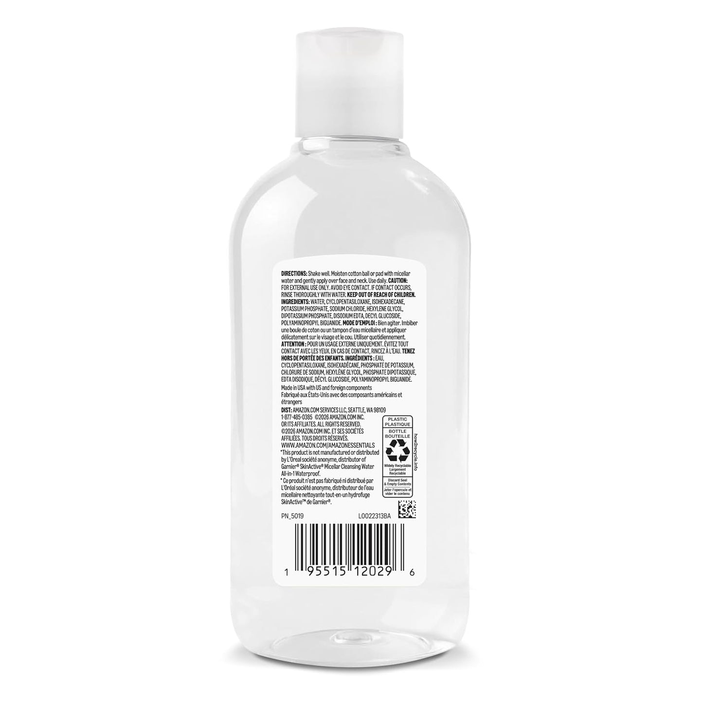 Micellar Water for Waterproof Makeup - Gentle Cleansing Solution | 13.5 FL OZ