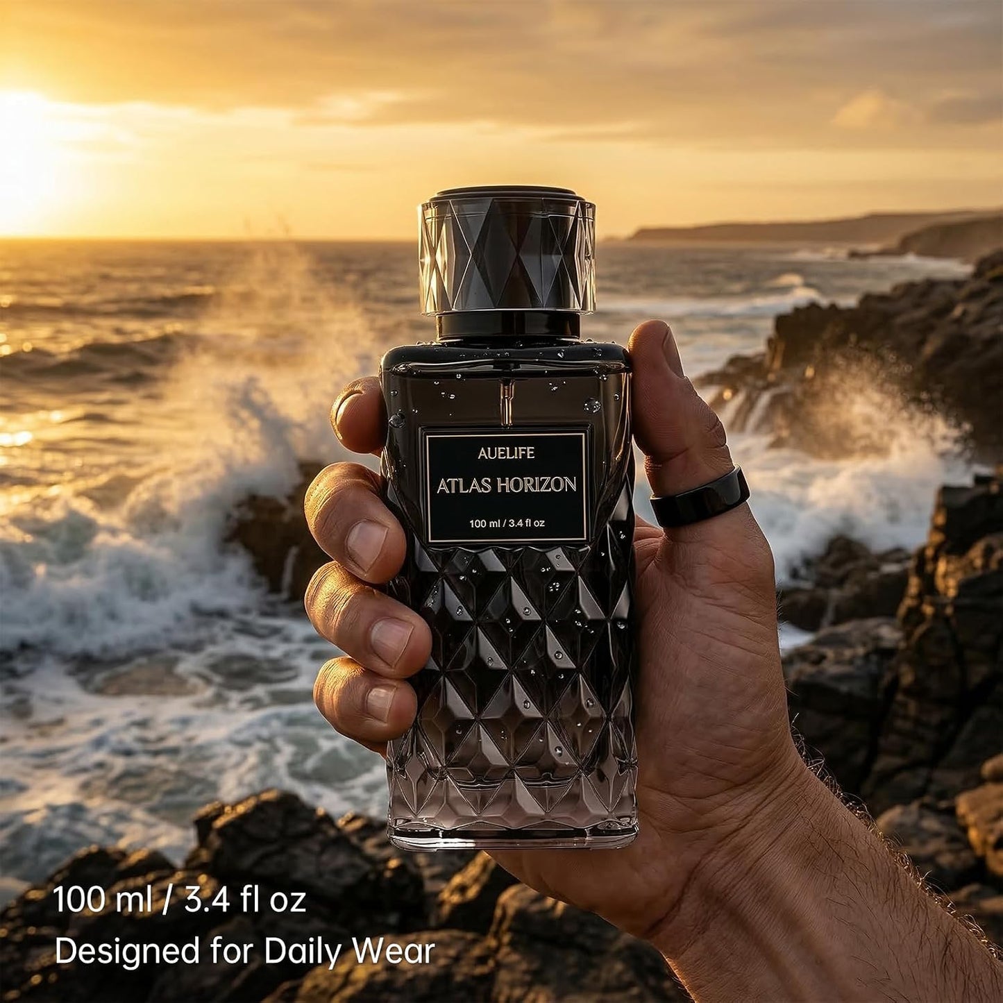 Auelife Cologne for Men - Alcohol-Free Woody Spicy Fragrance | 100ml Daily Wear Perfume, Ideal Father's Day Gift