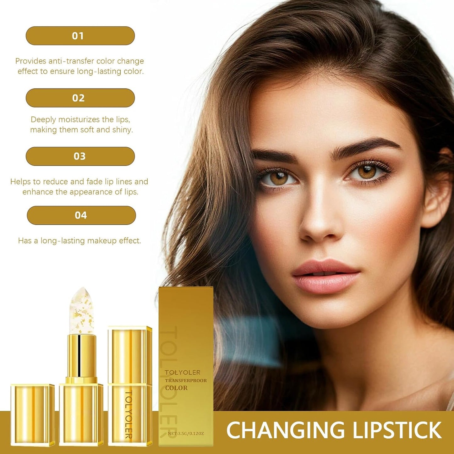 Color Changing Lipstick - PH Reactive Hydrating Formula for Fuller Lips | 24-Hour Lasting Wear (2PC)