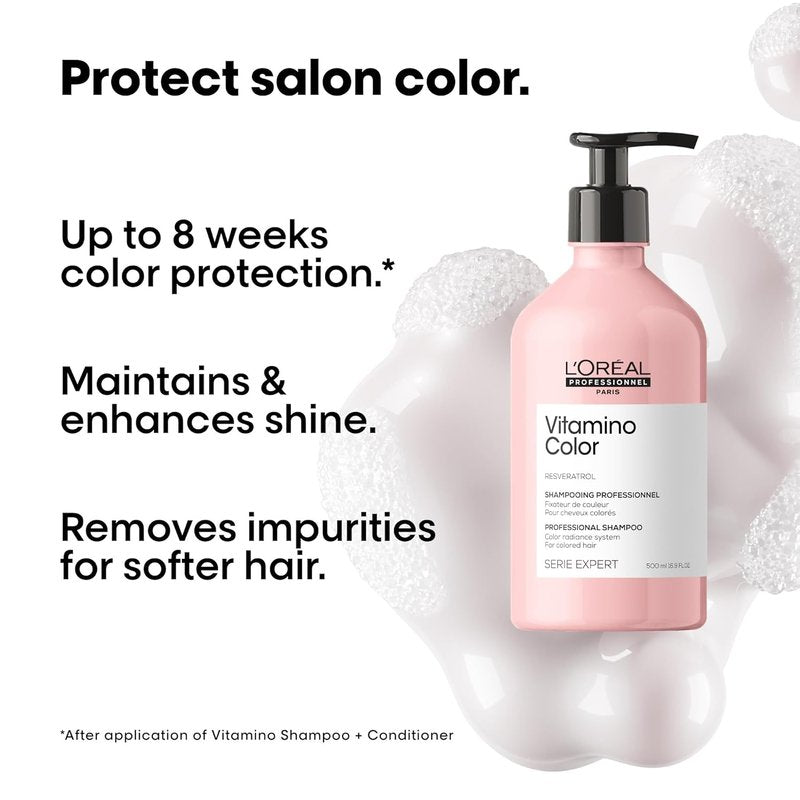 L'Oreal Professionnel Vitamino Color Shampoo - Protects Hair Color, Prevents Damage & Enhances Shine | 300ml