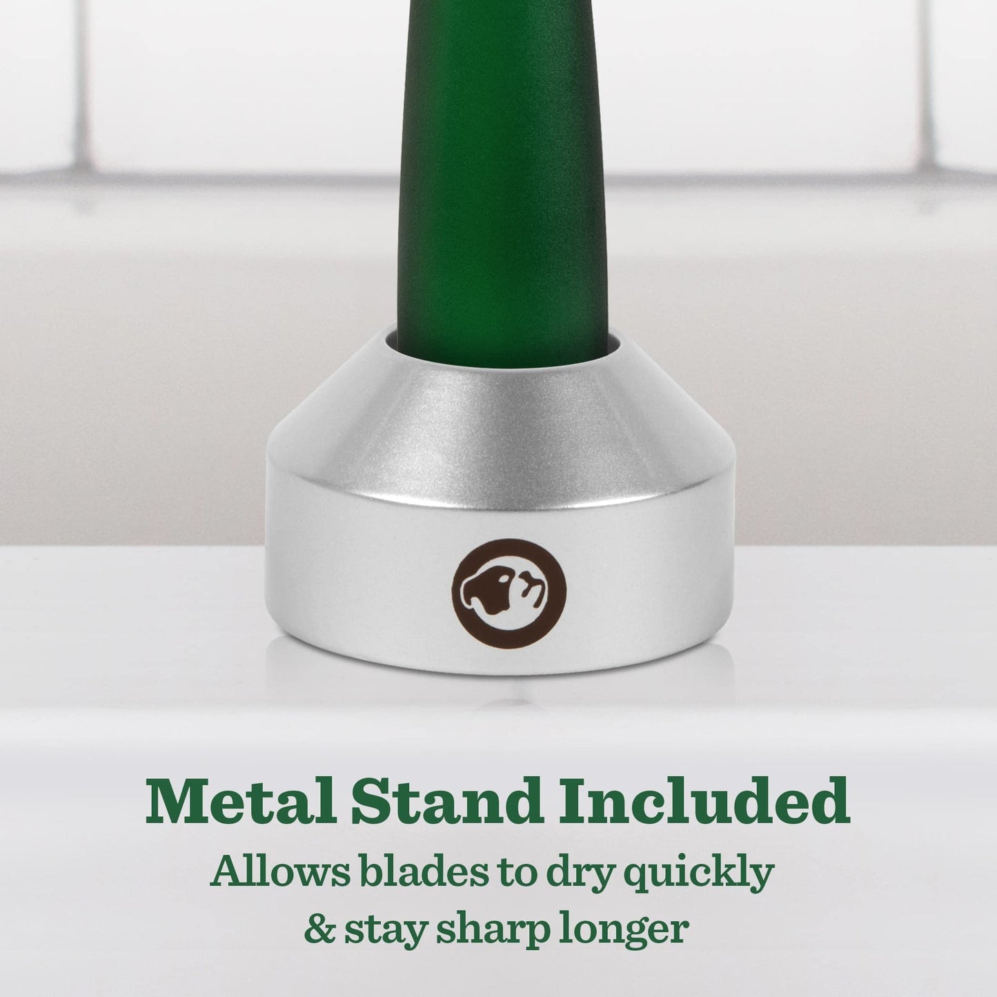 Bulldog Mens Skincare and Grooming Original Recycled Glass Handle Razor with Razor Stand