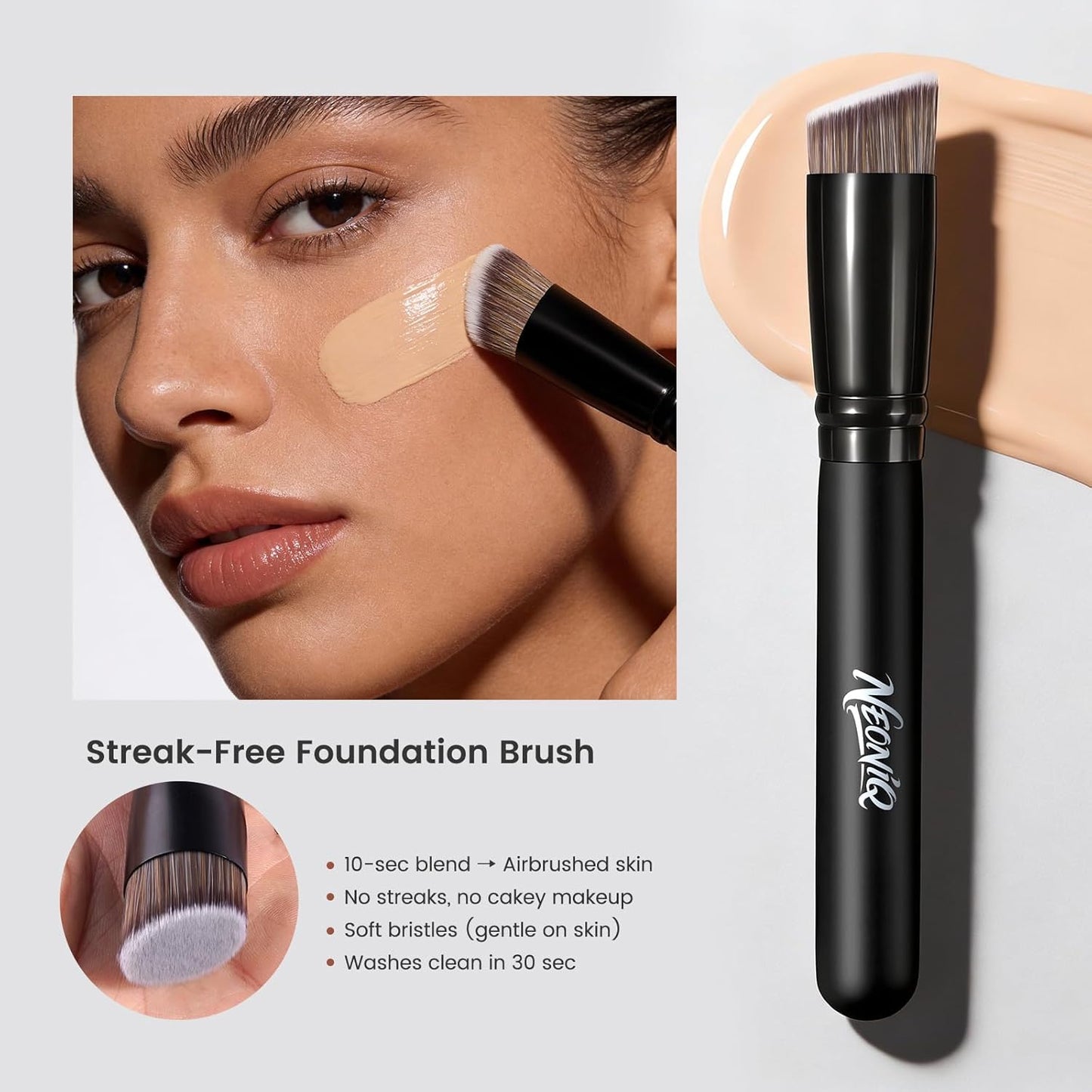 14 PCS Makeup Brush Set - Professional Foundation, Concealer & Eyeshadow Brushes | Versatile Black Makeup Tools