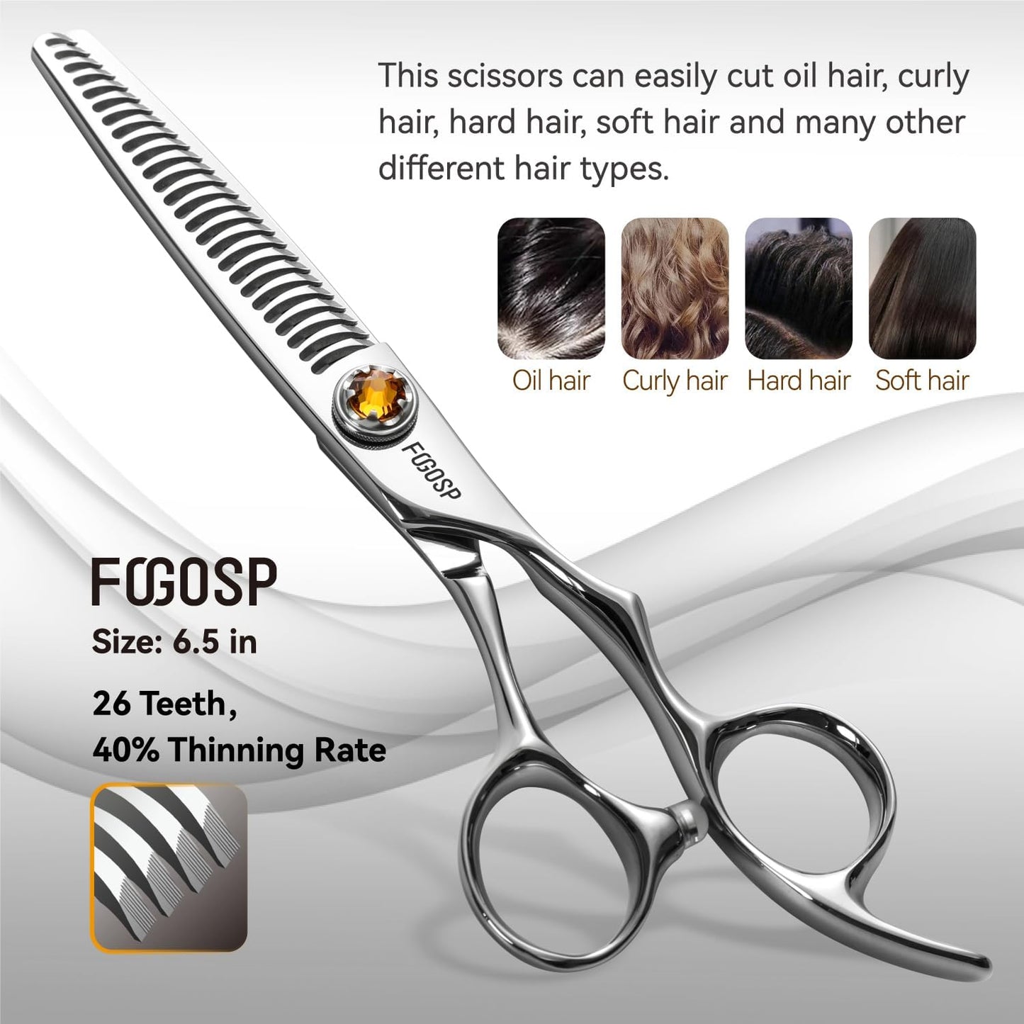 Professional Hair Shears Set - VG10 Japanese Stainless Steel Ergonomic Scissors for Barbers & Stylists | 6-Inch Regular & Thinning
