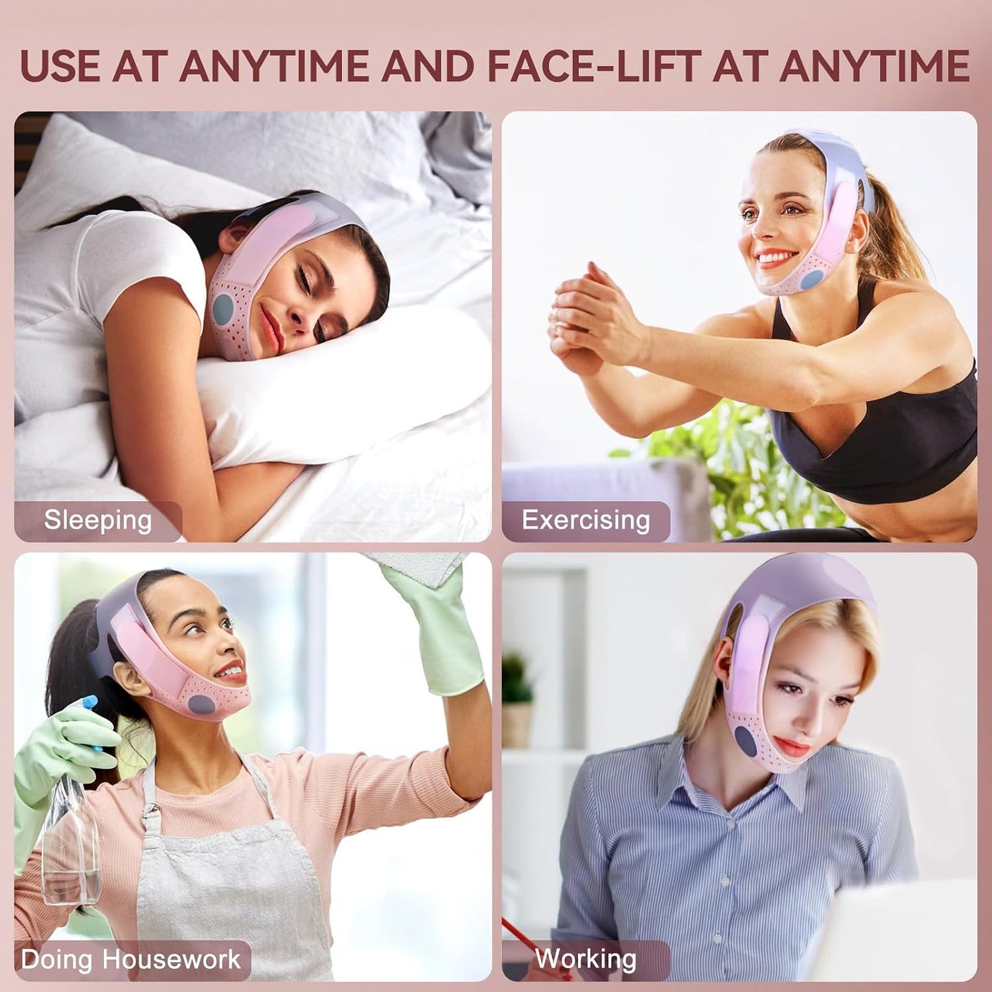 V-Shaped Soft Silicone Chin Strap Face Mask - Comfortable Fit for Enhanced Support