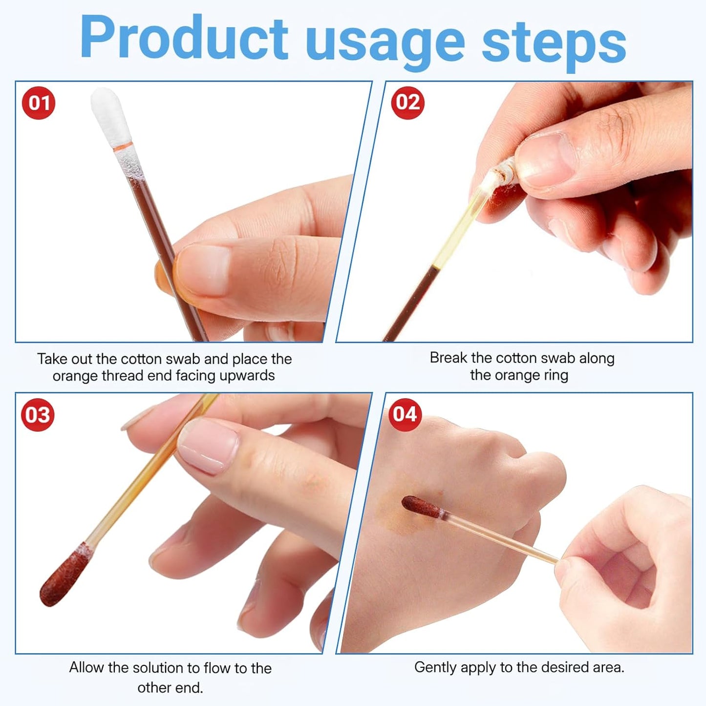 Cotton Iodine Swabs - 50 Individually Wrapped Disposable Iodophor Swabsticks for First Aid | Medical Sanitary Care