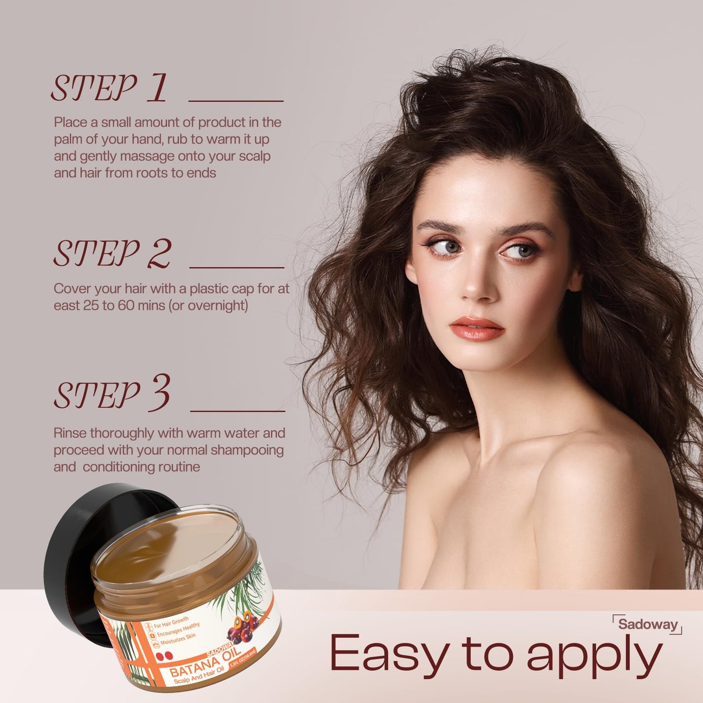 SADOWAY Batana Oil for Hair Growth: Batana Oil Organic for Hair Growth Prevent Hair Loss Moisturize Scalp for Men & Women