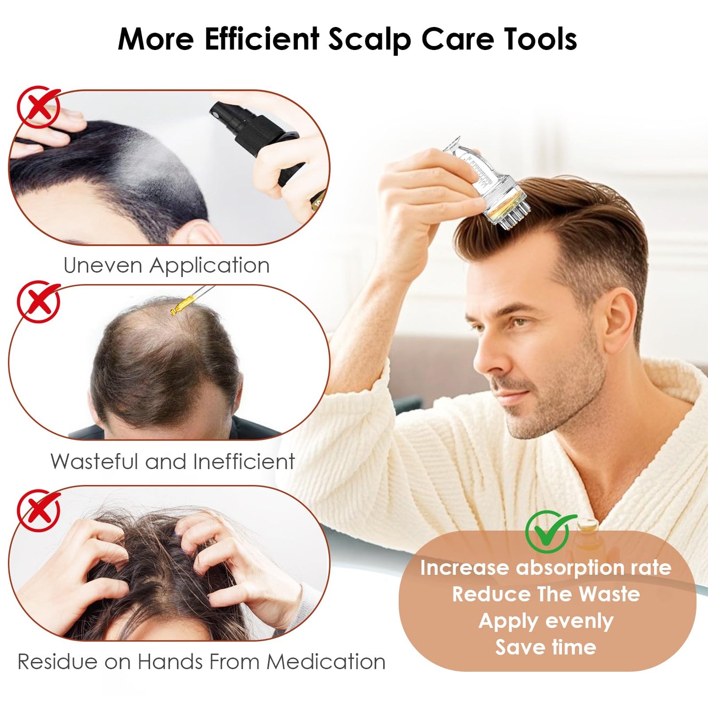 Scalp Applicator Comb for Minoxidil, Serums & Oils - No-Waste, No-Mess Precision Liquid Applicator for Direct Scalp Care