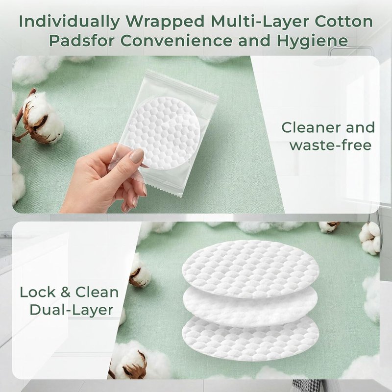 Extra Large Cotton Rounds - 3.14'' Disposable Makeup Remover Pads | Multi-Layer for All Skin Types (50 Count)