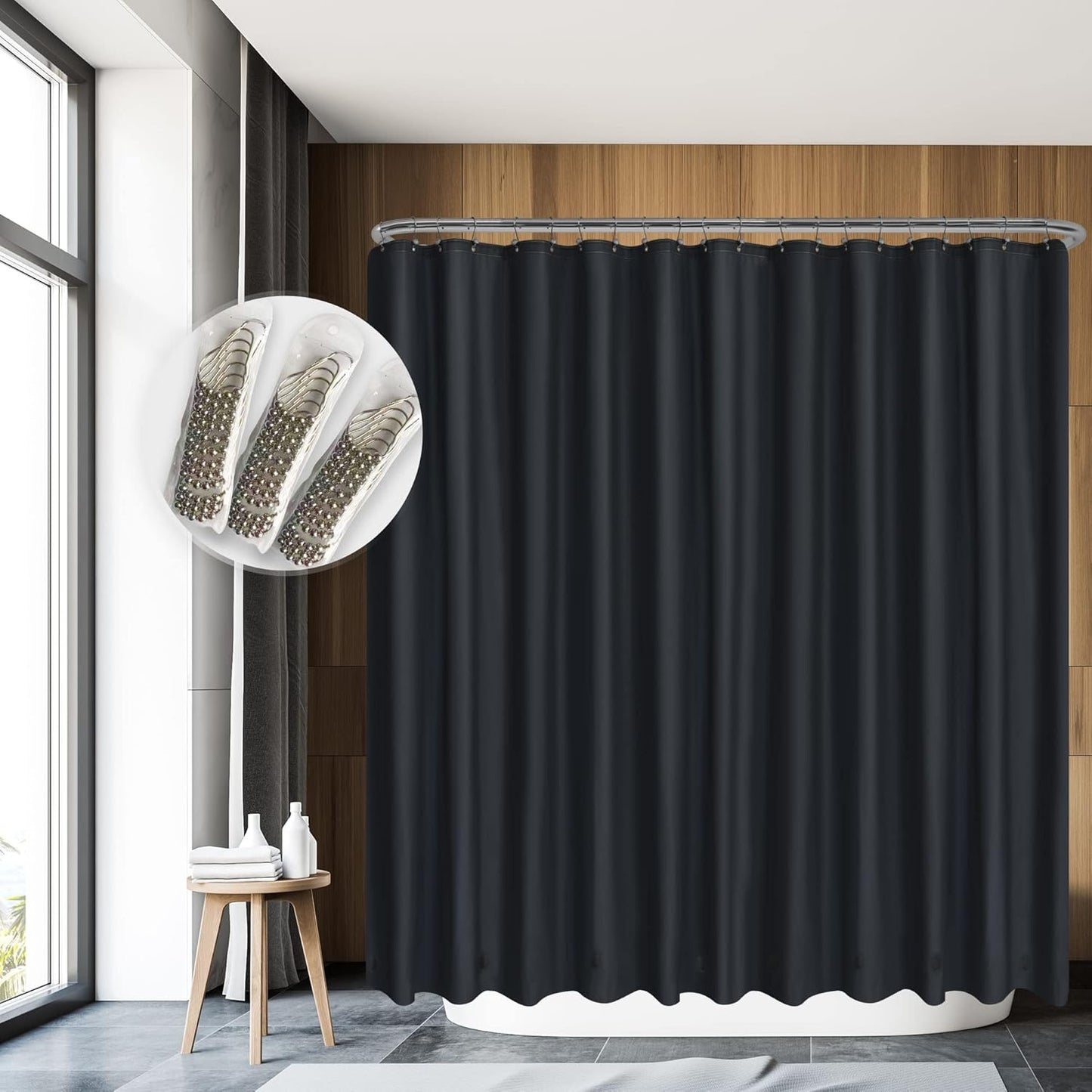 Clear Plastic Shower Liner - Premium Waterproof PEVA Curtain with Rustproof Grommets & 3 Magnets | Standard Size