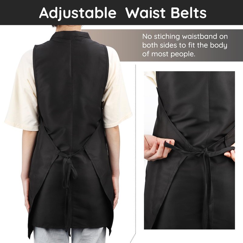 Segbeauty 2pcs Hairstylist Aprons for Women, Black Hair Stylist Salon Apron with Pockets, Professional Salon SPA Hair Stylist Vest Cosmetology Barber Apron, Hairstylist Essentials Supplies Small