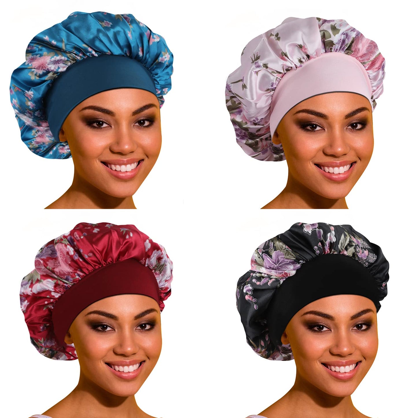 ROYBENS Satin Bonnet for Sleeping, Sleep Bonnets for Women for Curly Hair