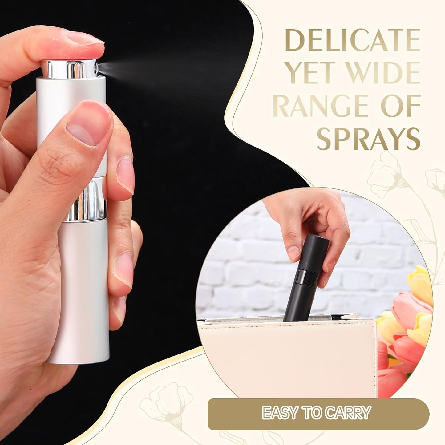 Refillable Perfume Atomizer - 16 Pack 8ml Travel Spray Bottles with Funnel | Portable Mini Cologne Sprayers (Multicolor)