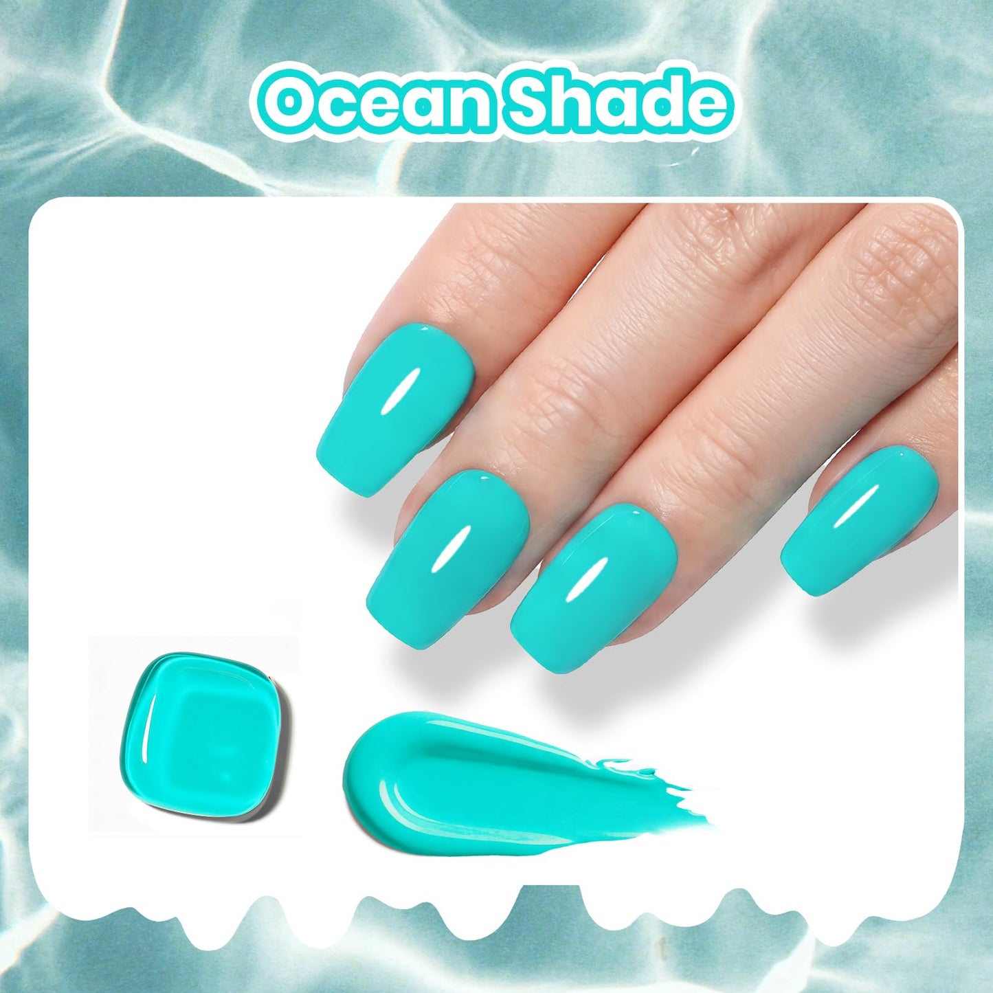 Beetles Teal Gel Polish - Beetles Summer Voyage Ocean Shade Summer Nails Art, Neon Teal Gel Nail Polish, Same Color Bottle, Soak Off UV Lamp Neon Nails Art, Long-Lasting Manicure Salon DIY for Holiday