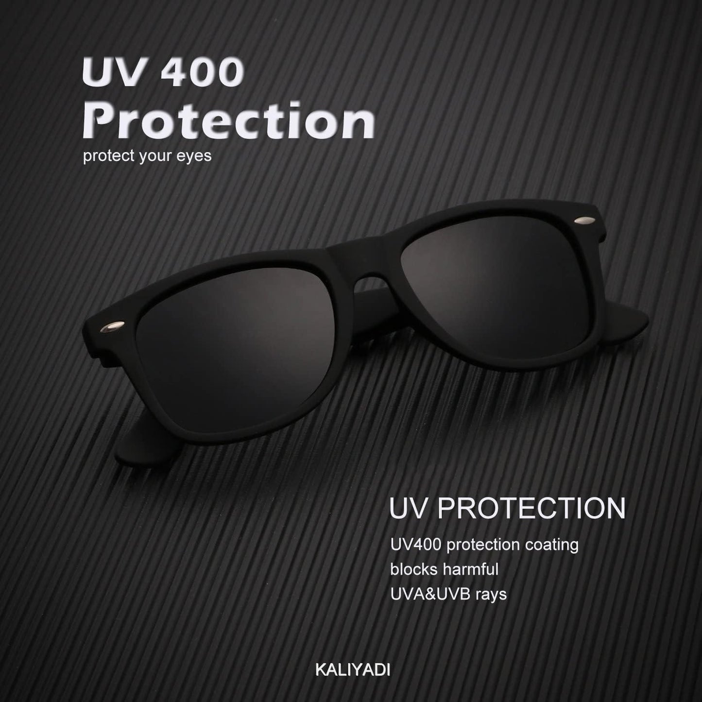KALIYADI Polarized Sunglasses - Matte Finish, UV Blocking, Color Mirror Lenses | 3-Pack for Men & Women
