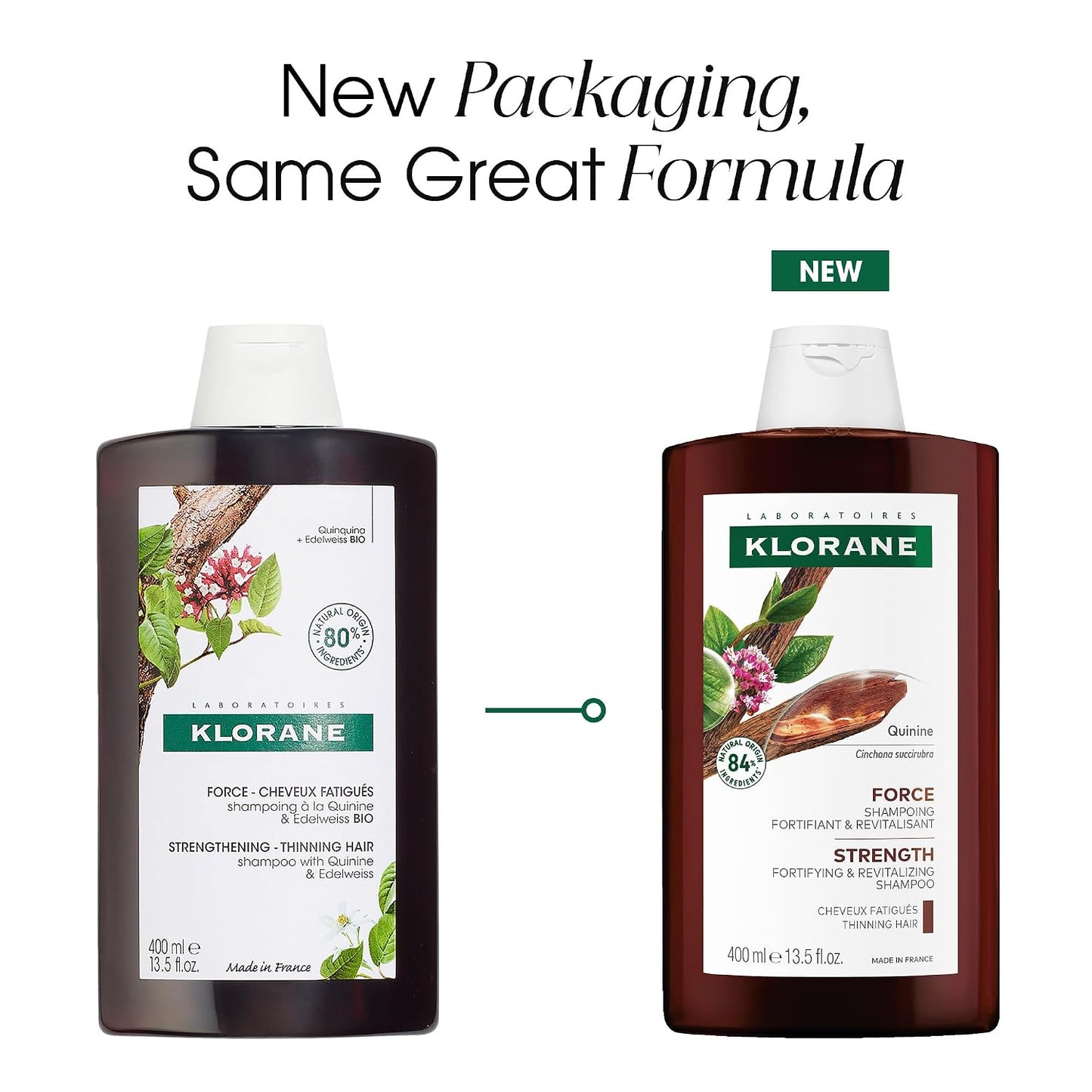 Klorane Strengthening Shampoo with Quinine - Natural Thickening Solution for Hair Thinning | 13.5 fl. oz.