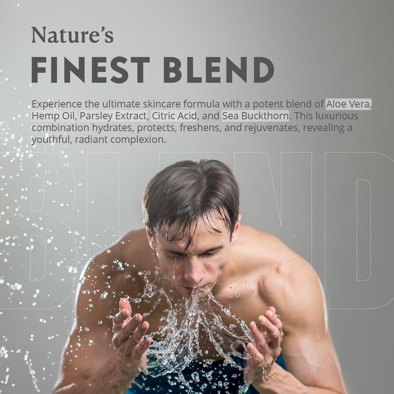 Ageless Zen Ruggedly Handsome Aftershave - 240ml – Soothing Men’s Face Moisturizer with Menthol, Reduces Lines & Wrinkles - Easy to Use for Face, Forehead, & Neck - Citrus Scent - Travel Pack
