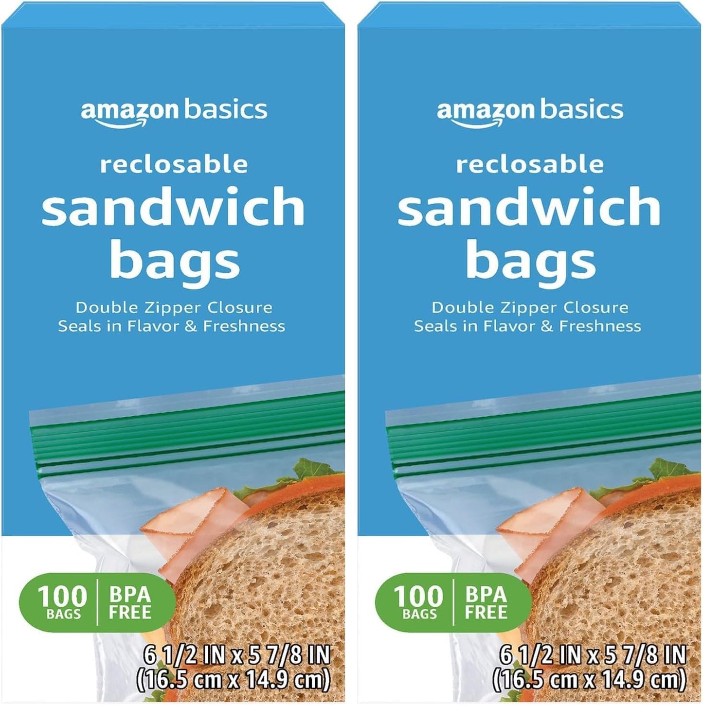 Resealable Double Zipper Sandwich Storage Bags - 300 Count for Food Storage | Durable & Convenient