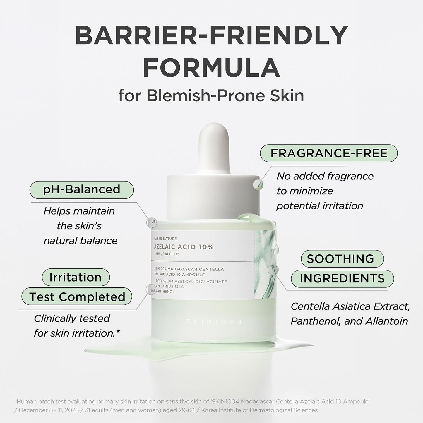 Azelaic Acid 10% Ampoule - Hydrating Face Serum for Blemish-Prone & Oily Skin | Redness Soothing with Centella, 1.01 fl. oz / 30ml